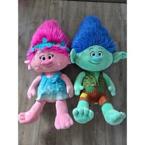DreamWorks Trolls Poppy & Branch Huge 28" Plush Stuffed Animal Lot Macy's 2016